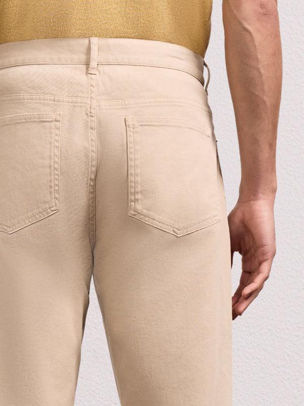 Frescobol Carioca COLUMBO COTTON TWILL TROUSERS Stone Beige