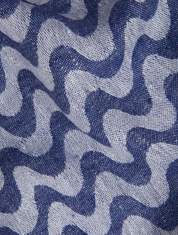 frescobol carioca COPACABANA LINEN BEACH TOWEL Navy-Blue