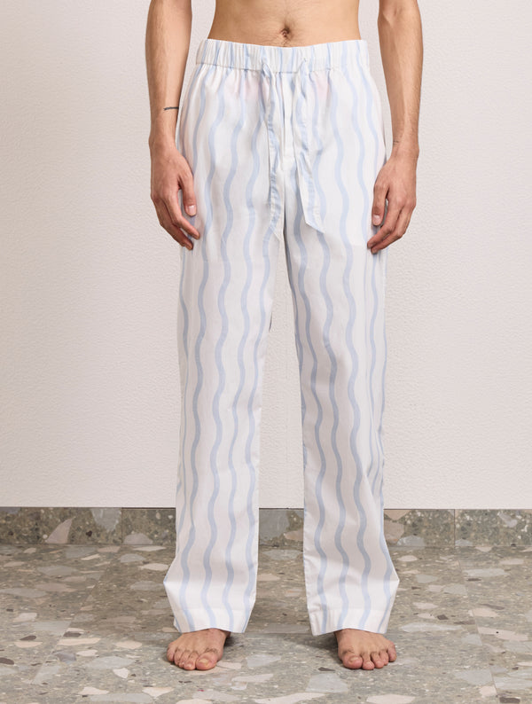 Frescobol Carioca DELFINO COTTON PYJAMA TROUSER White & Baby-Blue