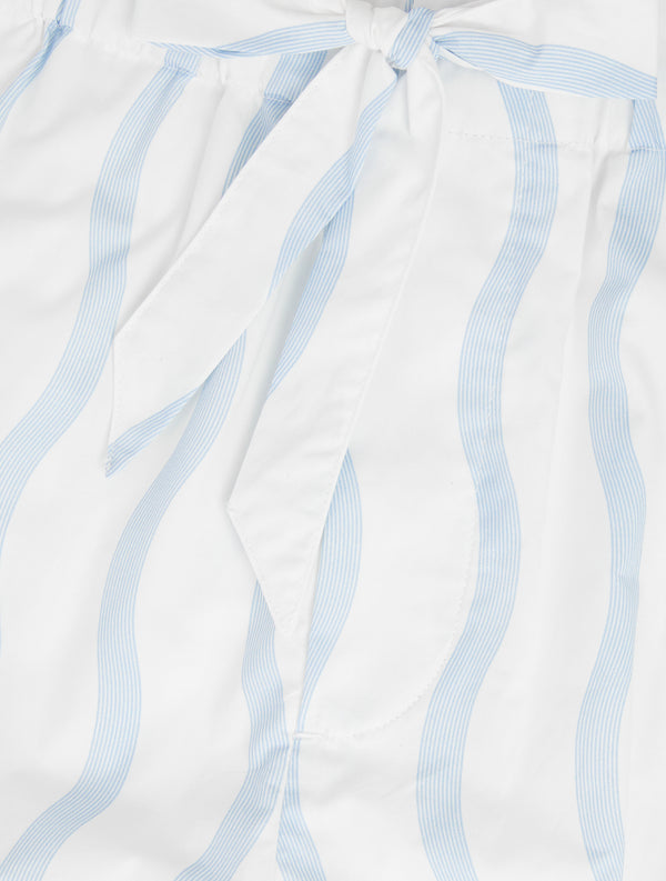 frescobol carioca DELFINO COTTON PYJAMA TROUSER White & Baby-Blue