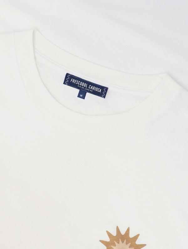 Frescobol Carioca DINIS PRINTED COTTON T-SHIRT Almond & Beige