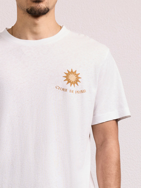 Frescobol Carioca DINIS PRINTED COTTON T-SHIRT Almond & Beige