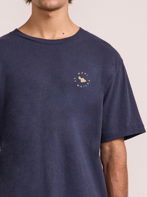 Frescobol Carioca DINIS PRINTED T-SHIRT Midnight Blue FS