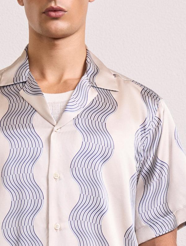 Frescobol Carioca DUO CABANA ROBERTO SILK SHIRT Ecru & Dusk