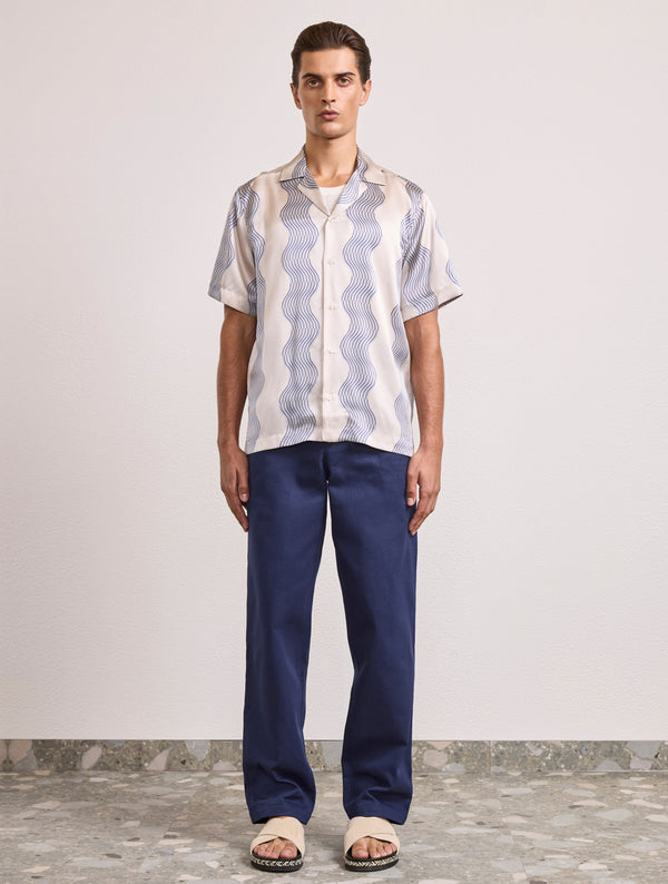frescobol carioca DUO CABANA ROBERTO SILK SHIRT Ecru & Dusk