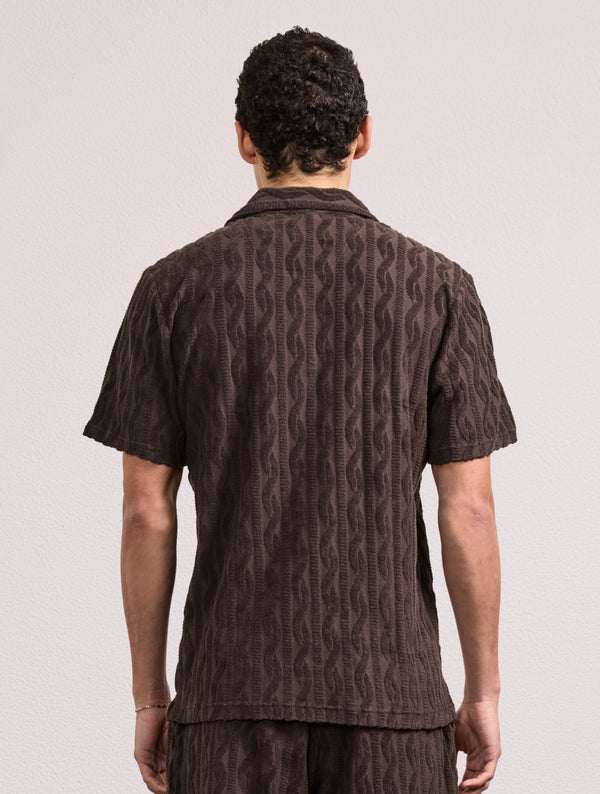 Frescobol Carioca FAUSTINO TERRY COTTON POLO Brown MT