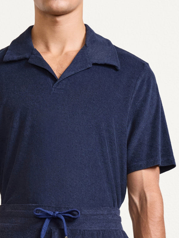 Frescobol Carioca FAUSTINO TERRY COTTON POLO Navy-Blue