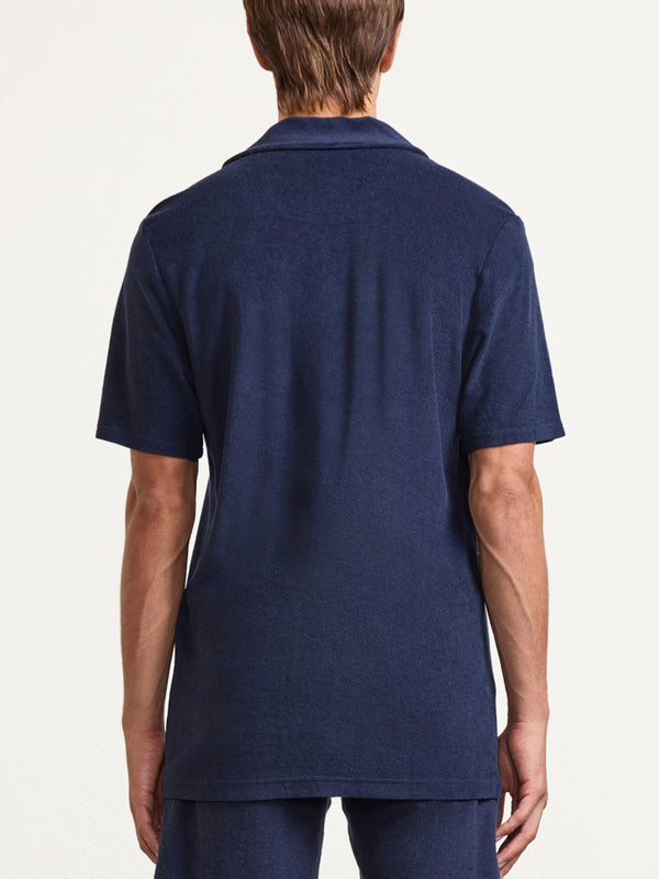 Frescobol Carioca FAUSTINO TERRY COTTON POLO Navy-Blue
