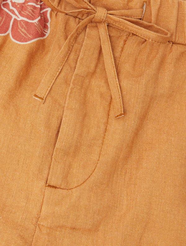 frescobol carioca FELIPE LINEN SHORTS Almond & Coral Rose