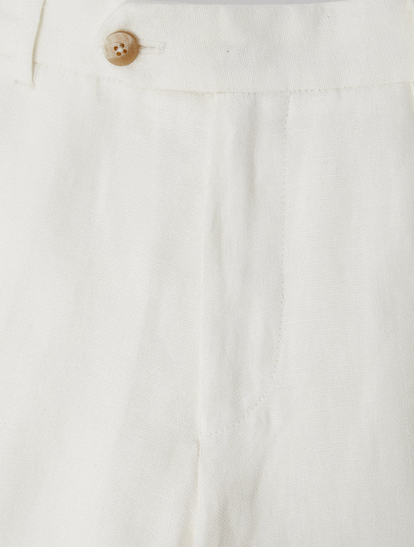 frescobol carioca AFFONSO LINEN TROUSERS Ivory