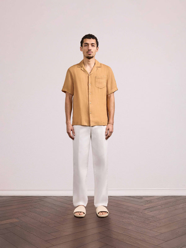 Frescobol Carioca ANGELO LINEN SHIRT Almond