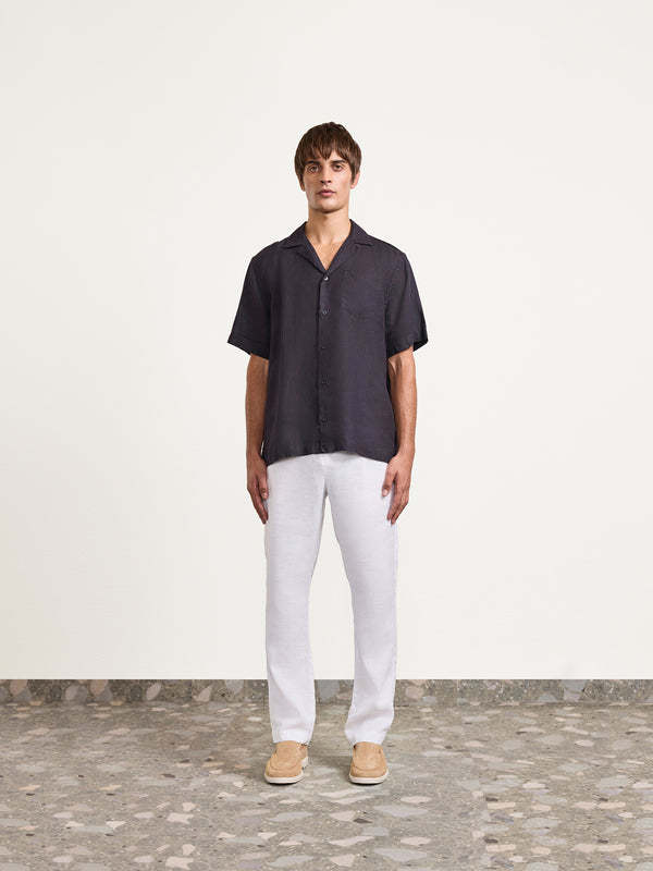 Frescobol Carioca ANGELO LINEN SHIRT Black