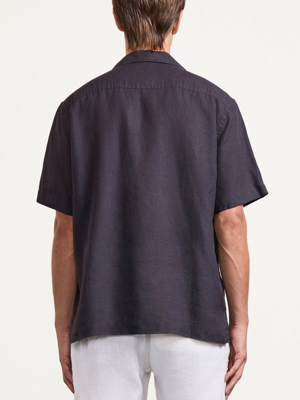 Frescobol Carioca ANGELO LINEN SHIRT Black
