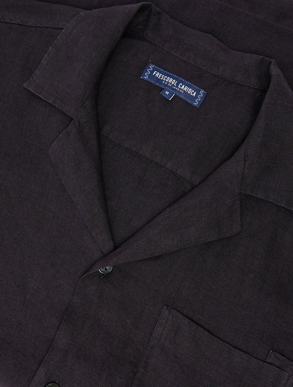 frescobol carioca ANGELO LINEN SHIRT Black