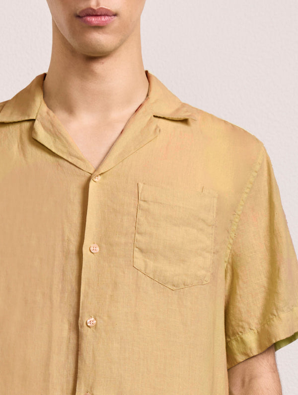 Frescobol Carioca ANGELO LINEN SHIRT Dried Moss