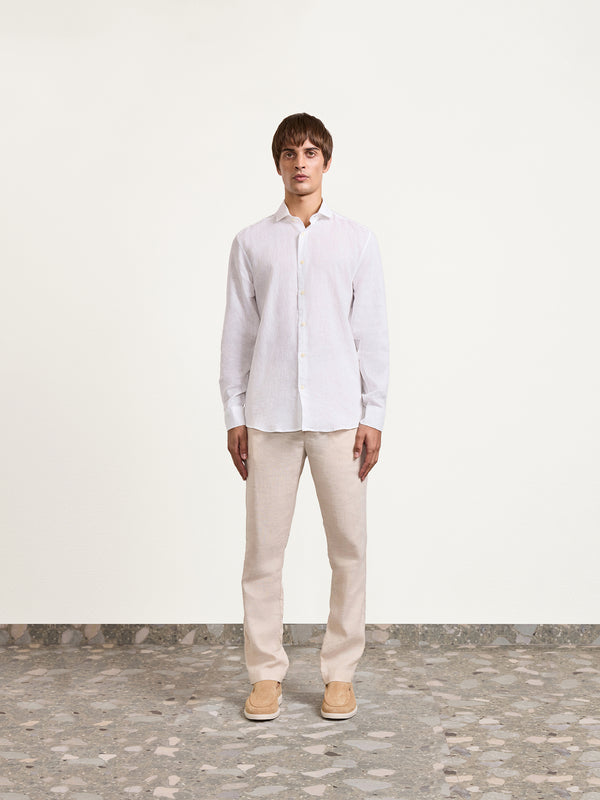 Frescobol Carioca ANGELO LINEN SHIRT White