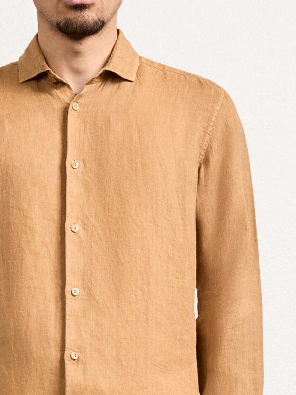 Frescobol Carioca ANTONIO LINEN SHIRT Almond
