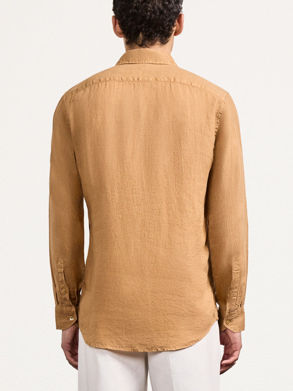Frescobol Carioca ANTONIO LINEN SHIRT Almond