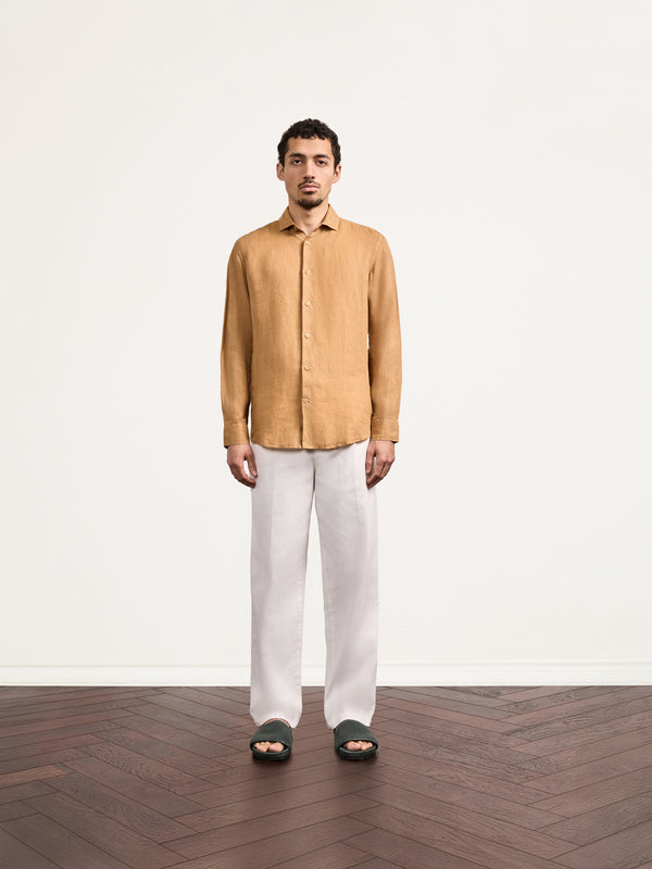 frescobol carioca ANTONIO LINEN SHIRT Almond