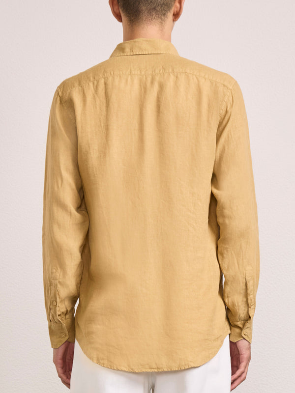 Frescobol Carioca ANTONIO LINEN SHIRT Dried Moss