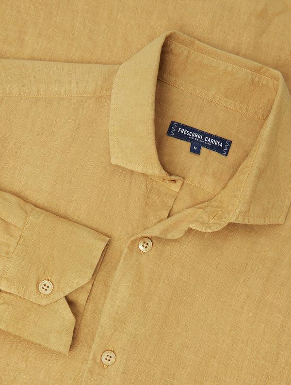 frescobol carioca ANTONIO LINEN SHIRT Dried Moss