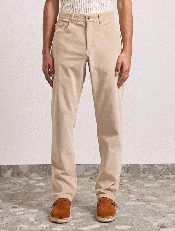 Frescobol Carioca COLUMBO CORDUROY TROUSER Beige