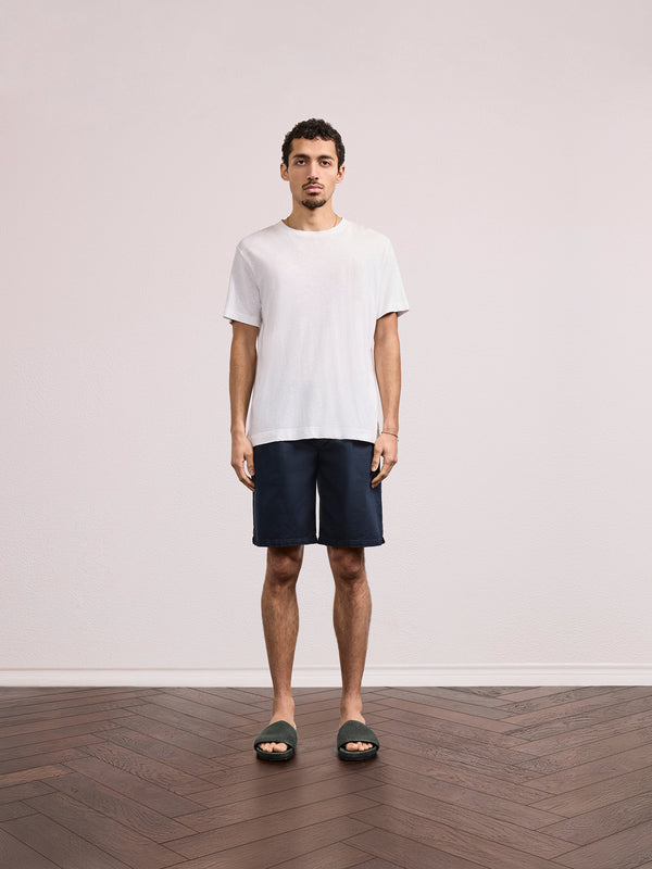 Frescobol Carioca DINIS COTTON-LINEN T-SHIRT White