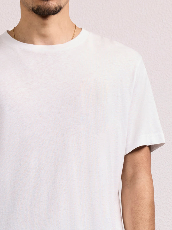 Frescobol Carioca DINIS COTTON-LINEN T-SHIRT White
