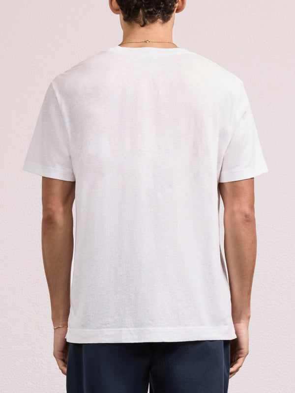 Frescobol Carioca DINIS COTTON-LINEN T-SHIRT White
