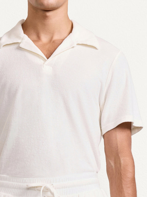 Frescobol Carioca FAUSTINO TERRY COTTON POLO Ivory