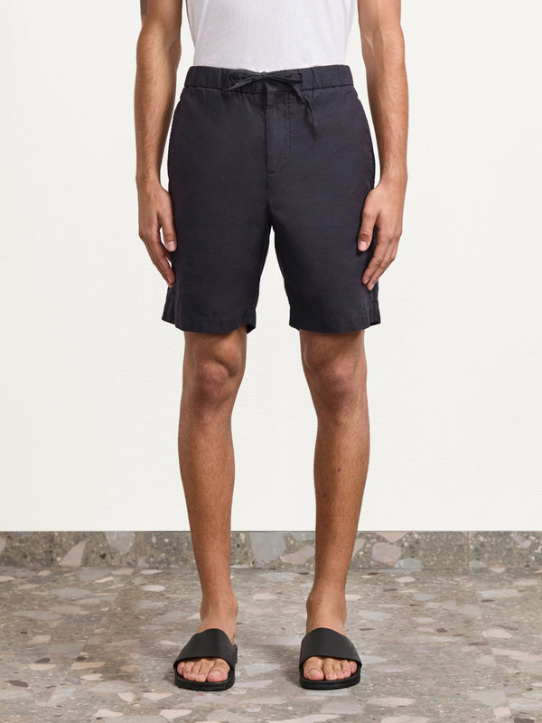 Frescobol Carioca FELIPE LINEN SHORTS Black