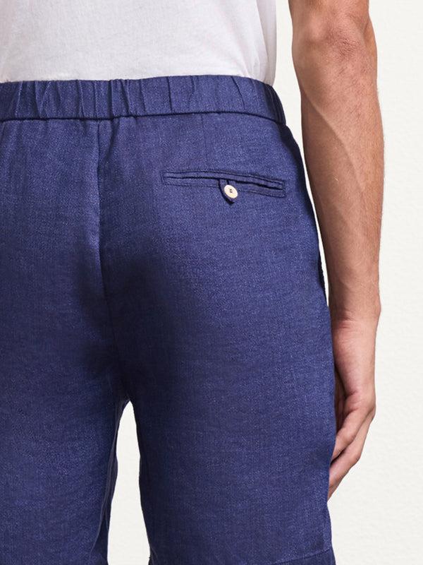 Frescobol Carioca FELIPE LINEN SHORTS Navy-Blue