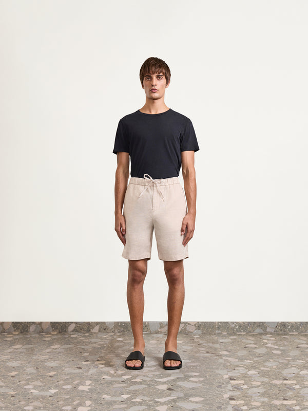 Frescobol Carioca FELIPE LINEN SHORTS Sand