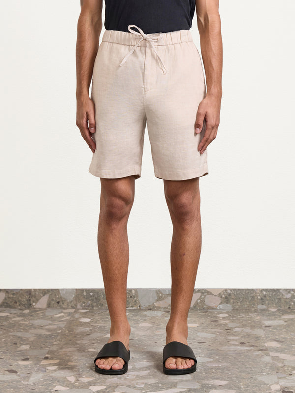 Frescobol Carioca FELIPE LINEN SHORTS Sand