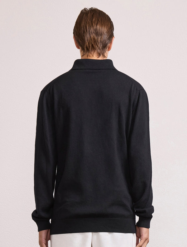 Frescobol Carioca FELIX MERINO WOOL POLO Black