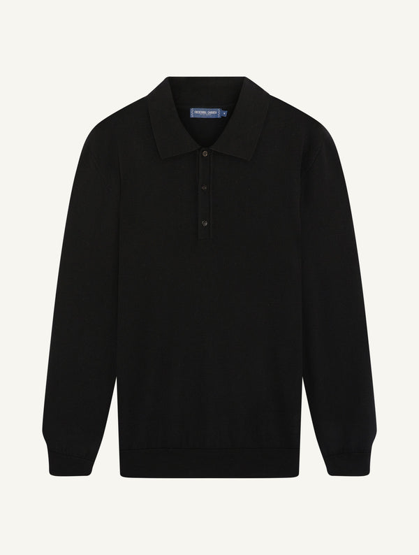 Frescobol Carioca FELIX MERINO WOOL POLO Black