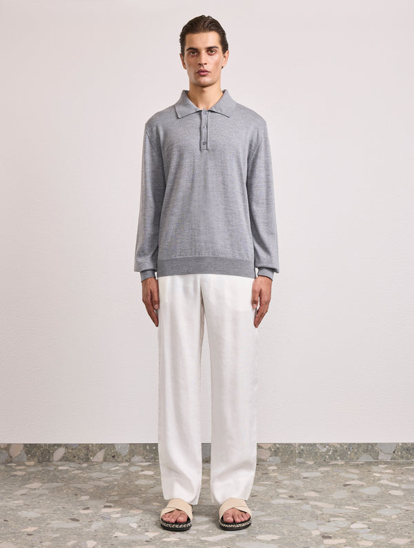 Frescobol Carioca FELIX MERINO WOOL POLO Grey