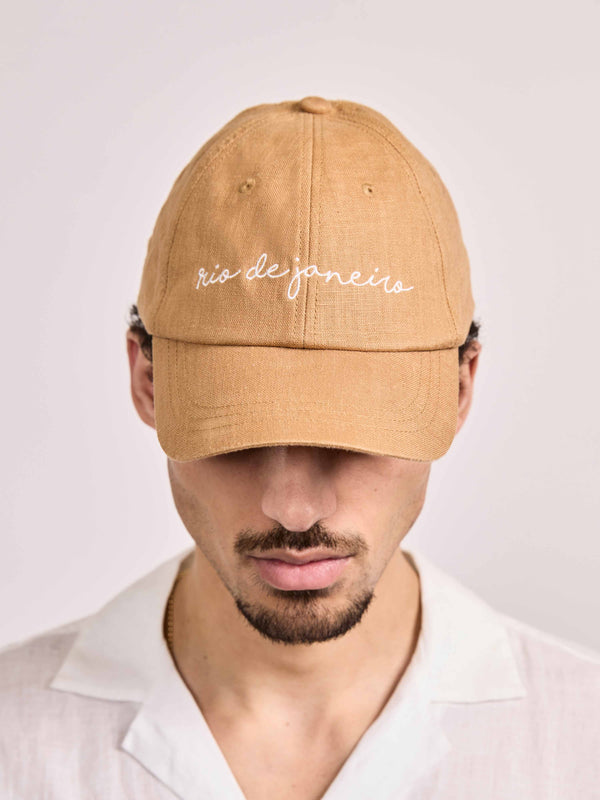 Frescobol Carioca FERNANDO LINEN CAP Almond