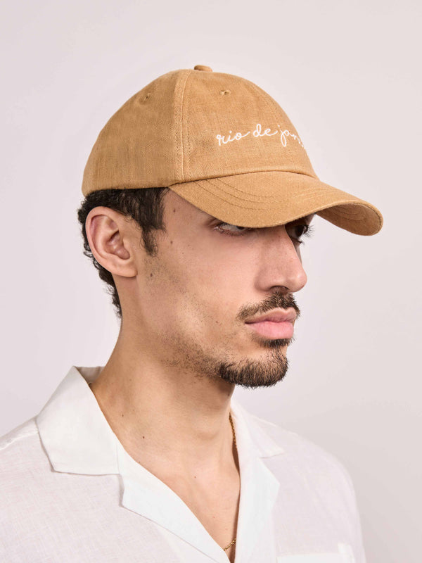 Frescobol Carioca FERNANDO LINEN CAP Almond