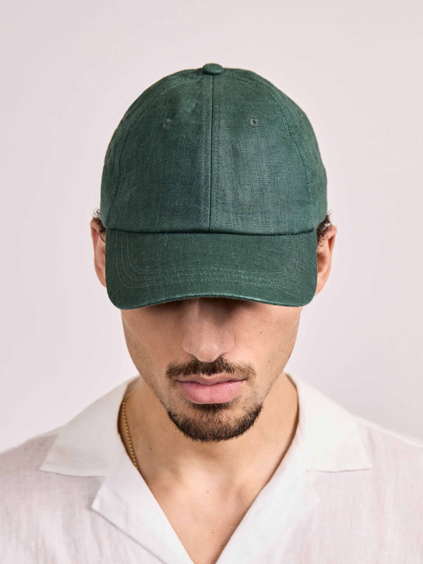 Frescobol Carioca FERNANDO LINEN CAP Evergreen