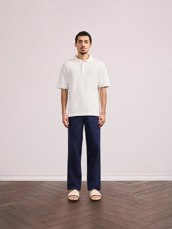 Frescobol Carioca HORACIO COTTON WAFFLE POLO Ivory
