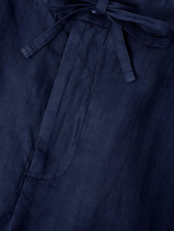 frescobol carioca MENDES LINEN-BLEND TROUSERS Navy