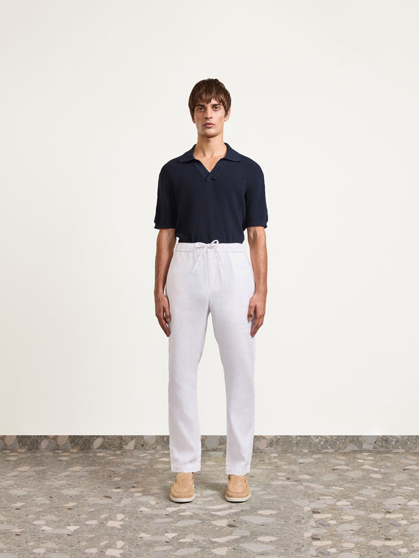 Frescobol Carioca OSCAR LINEN TROUSERS White