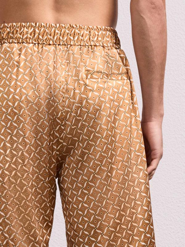 Frescobol Carioca PALMA SILK SHORTS Almond & Ivory