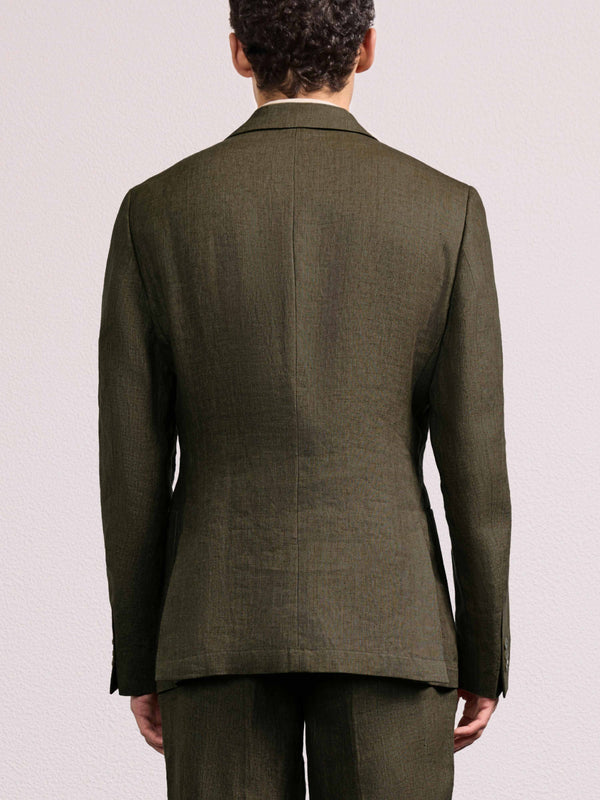 Frescobol Carioca PAULO LINEN BLAZER Forest Green