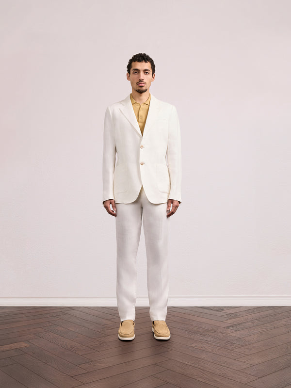 Frescobol Carioca PAULO LINEN BLAZER Ivory