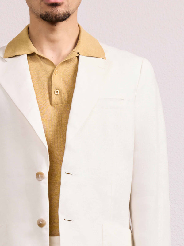 Frescobol Carioca PAULO LINEN BLAZER Ivory