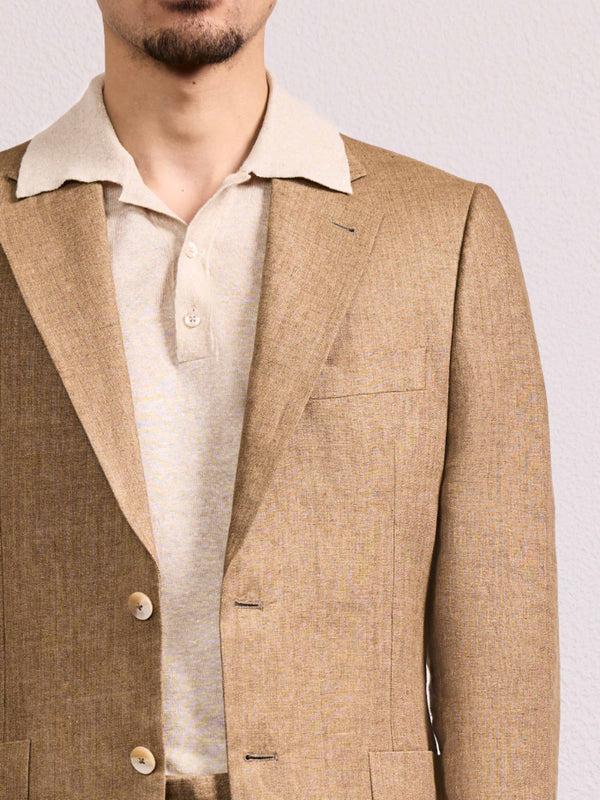 Frescobol Carioca PAULO LINEN BLAZER Light Brown