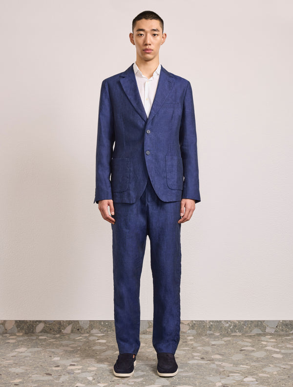 Frescobol Carioca PAULO LINEN BLAZER Navy-Blue