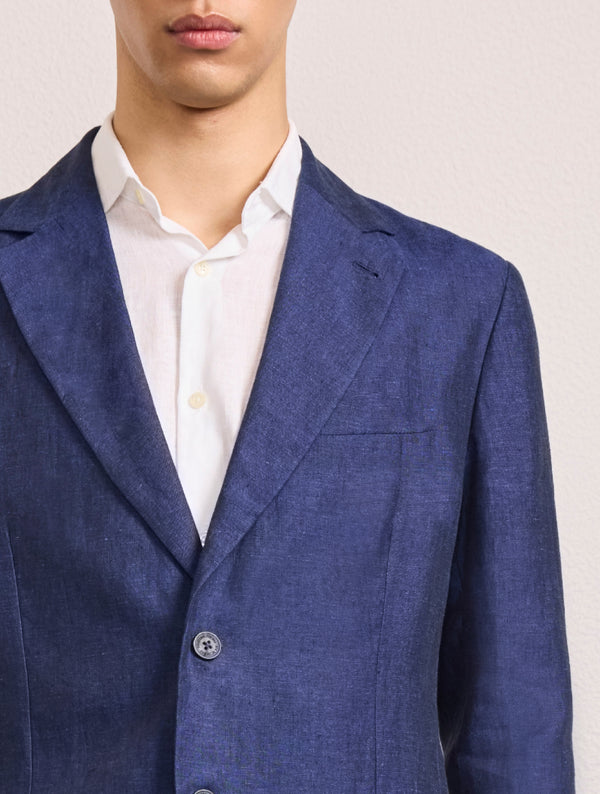 Frescobol Carioca PAULO LINEN BLAZER Navy-Blue